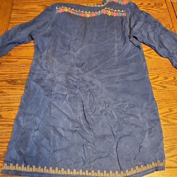 Johnny Was Victoria Blue feather blouse size small - Picture 4 of 7